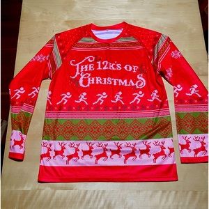 “Ugly Christmas Sweater” technical running shirt.